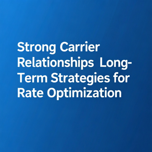 Building Strong Carrier Relationships: Long Term Strategies for Rate Optimization
